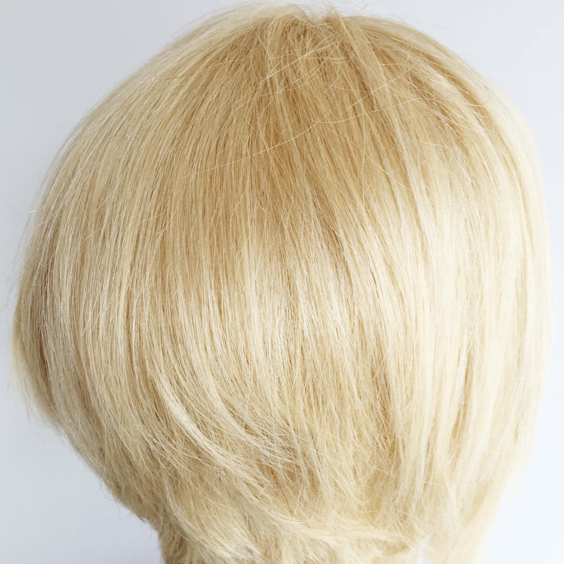 nevermindyrhead Women Blonde 613 Human Hair Short Bob Straight Fringe Bangs Wig