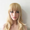 Women Blonde Long Wavy Fringe Bangs Layered Wig