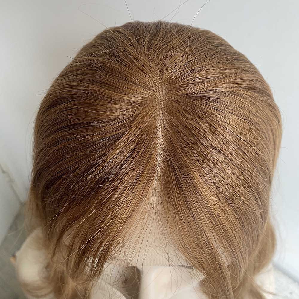 nevermindyrhead Women Brown Human Hair Wig Lace Front 13X6 Wavy Long Hair With Bangs