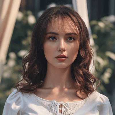 Women Dark Brown Human Hair Lace Front Wig With Bangs Ombre Dark Root Curly