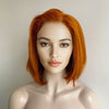 Women Ginger Brown Human Hair Wig Lace Front 13X6 short Bob Orange Side Part Realistic