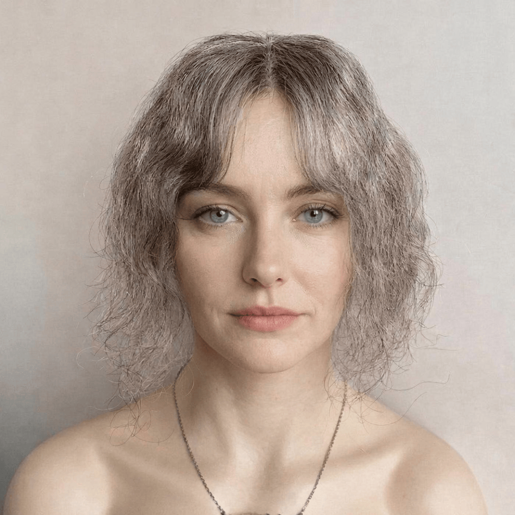 nevermindyrhead Women Gray Salt And Pepper Human Hair Topper For Thinning Hair Curly Clip-In Bangs Middle Part