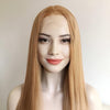 Women Strawberry Blonde Lace Front Wig Middle Part Long Straight Hair