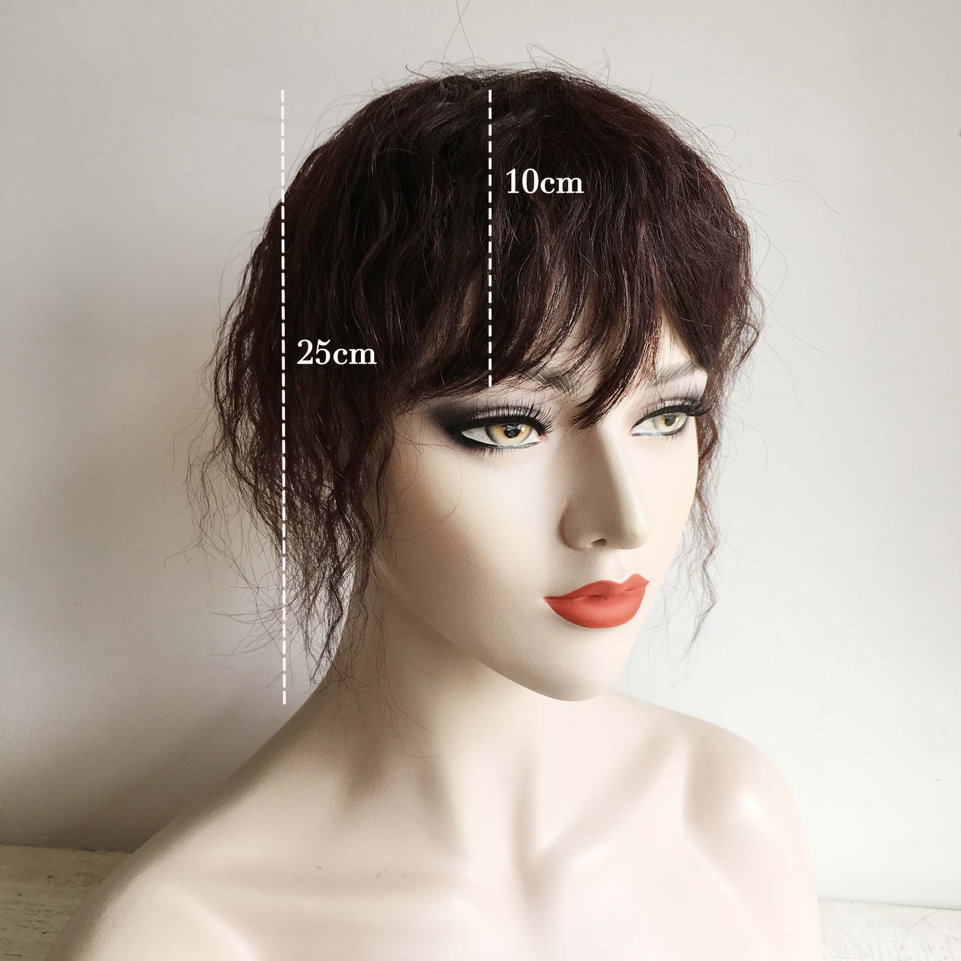 nevermindyrhead Hair Toppers For Women Real Human Hair Dark Brown Curly With Bangs For Thinning Hair Wiglets