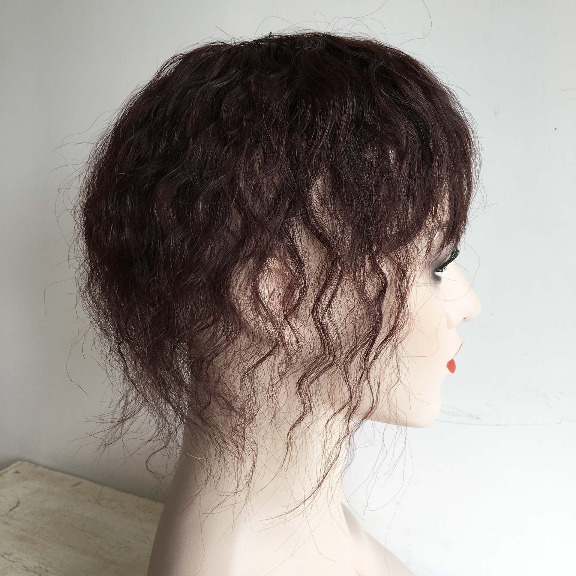 nevermindyrhead Hair Toppers For Women Real Human Hair Dark Brown Curly With Bangs For Thinning Hair Wiglets