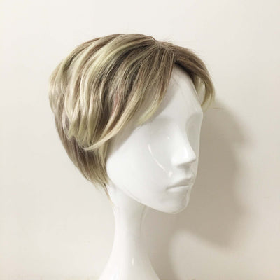 Men Ash Blonde Short Straight Pixie Middle Part Cosplay Wig