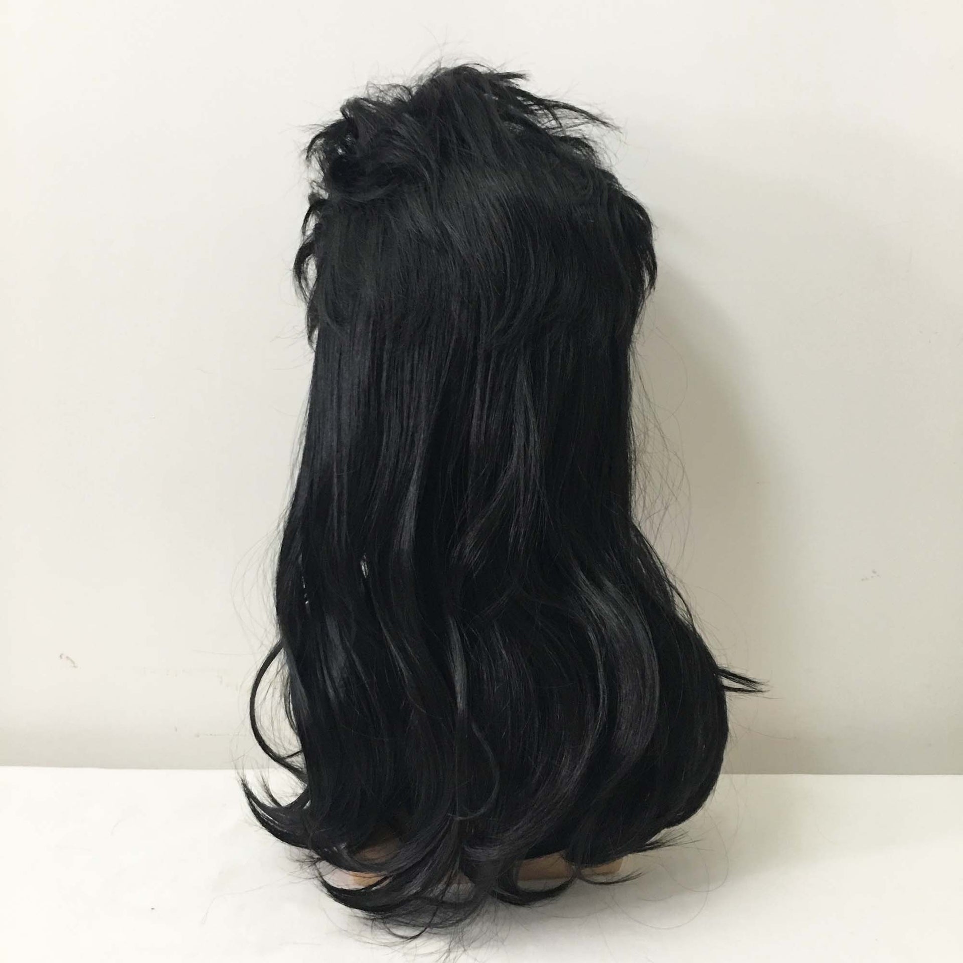 nevermindyrhead Men Black Long Straight Mullet Retro 70's Punk Cosplay Wig