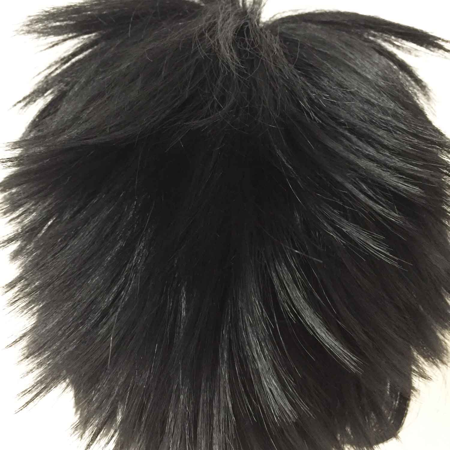 nevermindyrhead Men Black Short Straight Fringe Bangs Bouncy Cosplay Wig