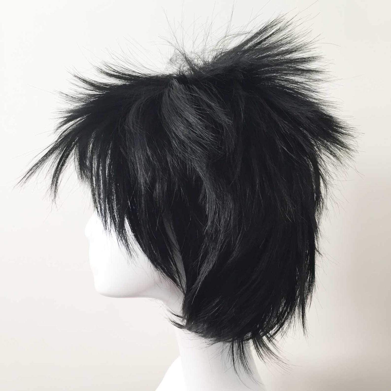 nevermindyrhead Men Black Short Straight Fringe Bangs Cosplay Wig