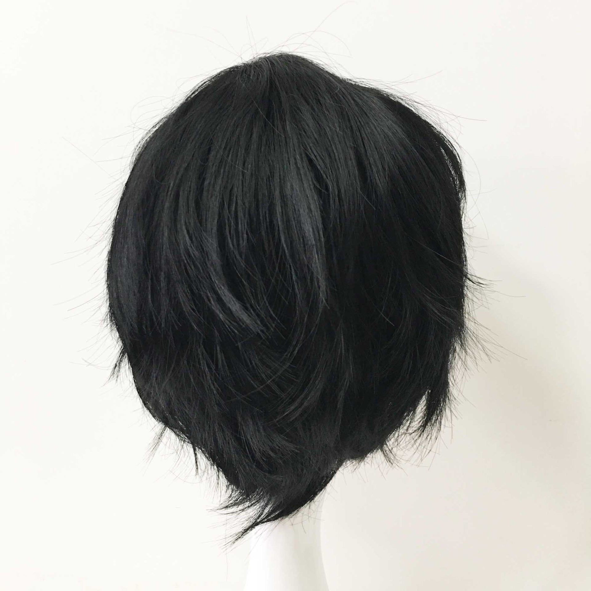 nevermindyrhead Men Black Short Straight Fringe-Bangs Pixie Cosplay Wig