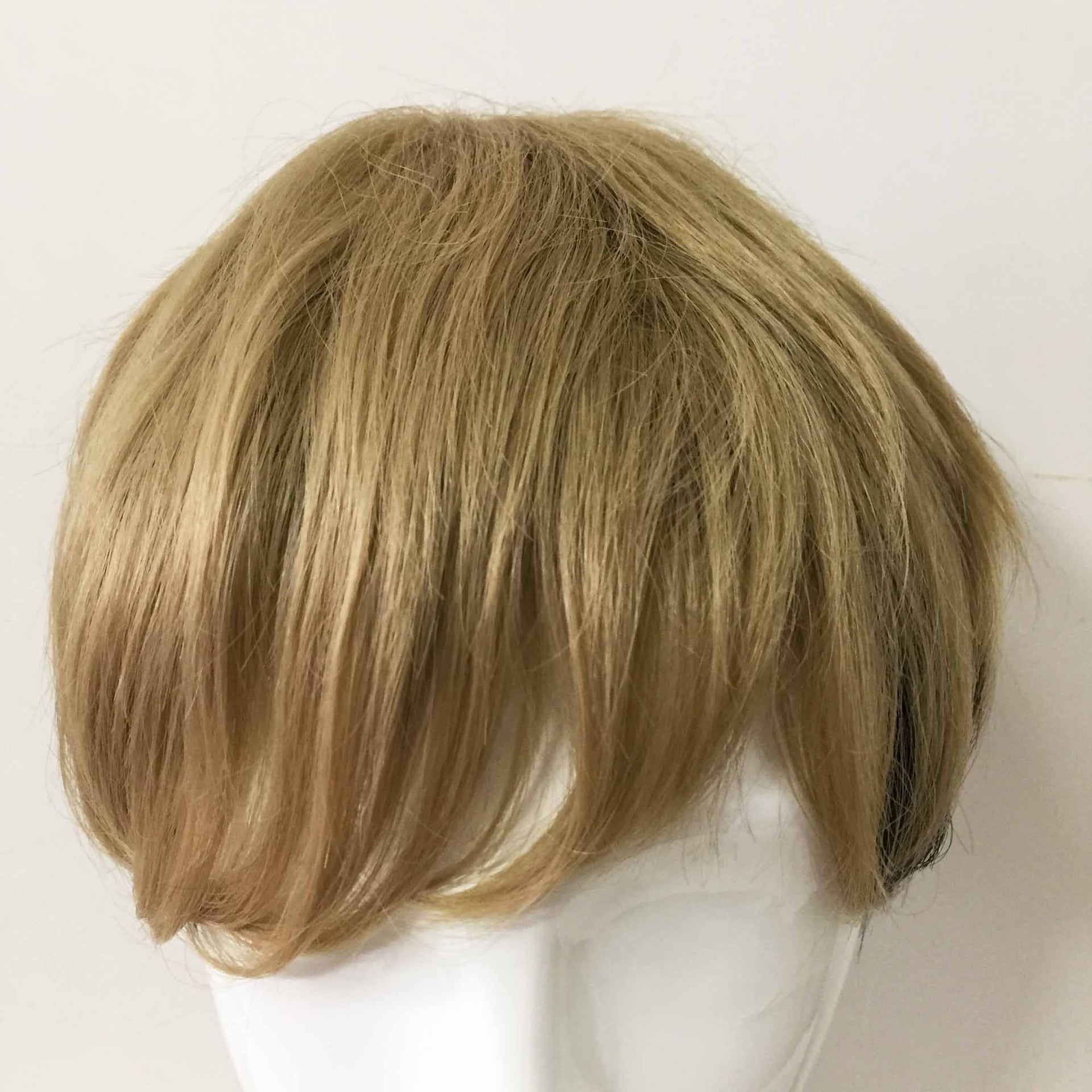 nevermindyrhead Men Blonde Black Two Tone Short Straight Fringe Bangs Wig