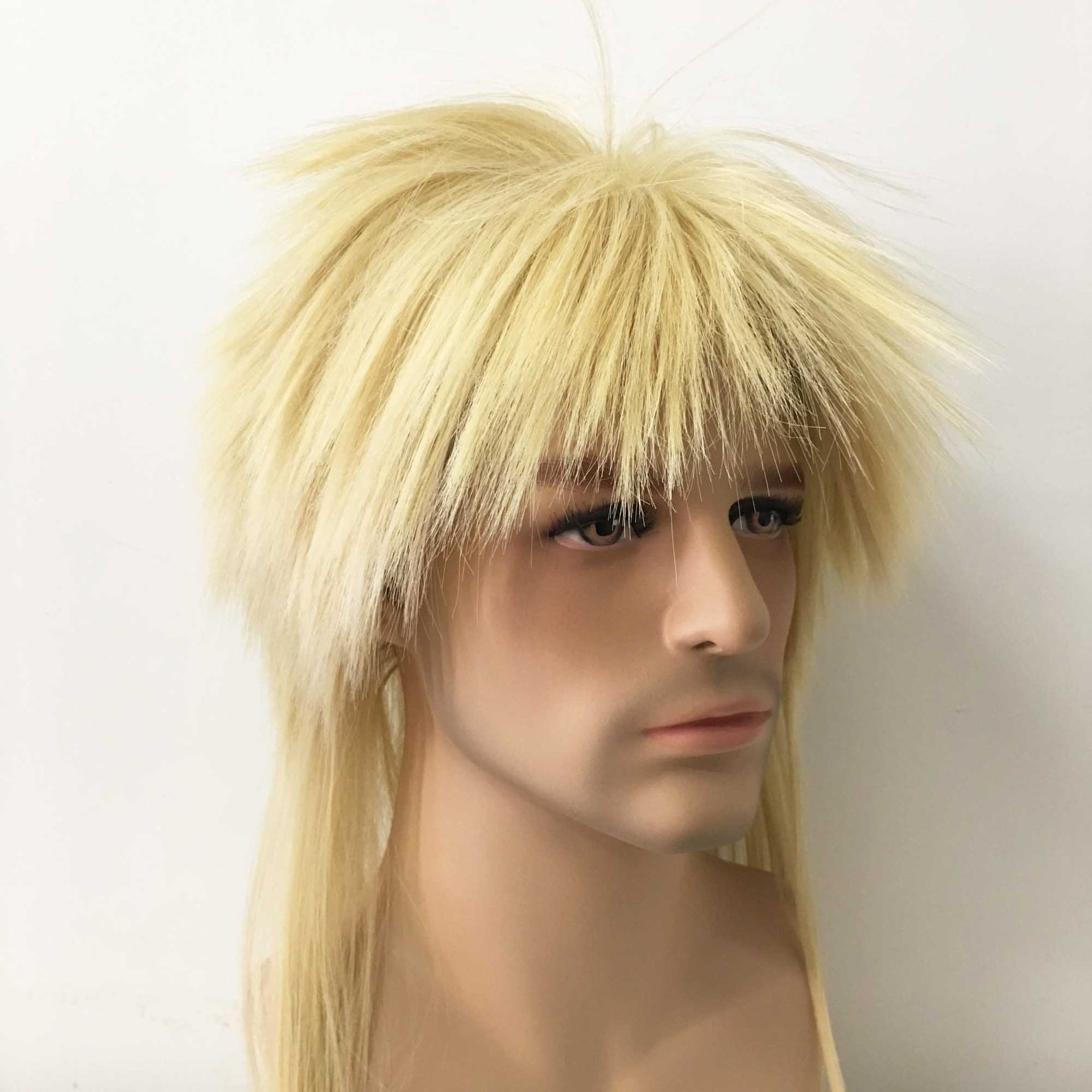 nevermindyrhead Men Blonde Long Straight Bouncy Mullet Punk Wig