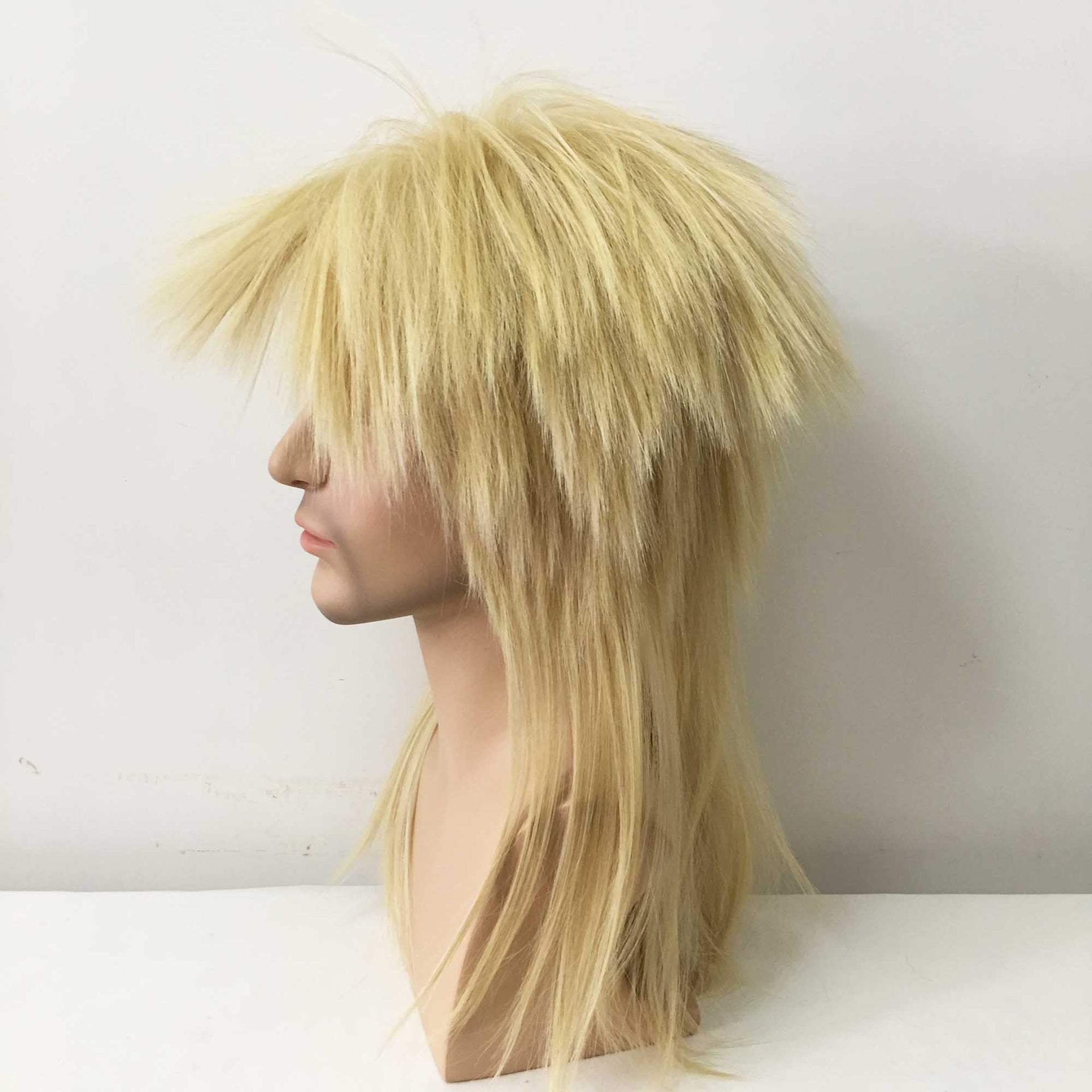 nevermindyrhead Men Blonde Long Straight Bouncy Mullet Punk Wig