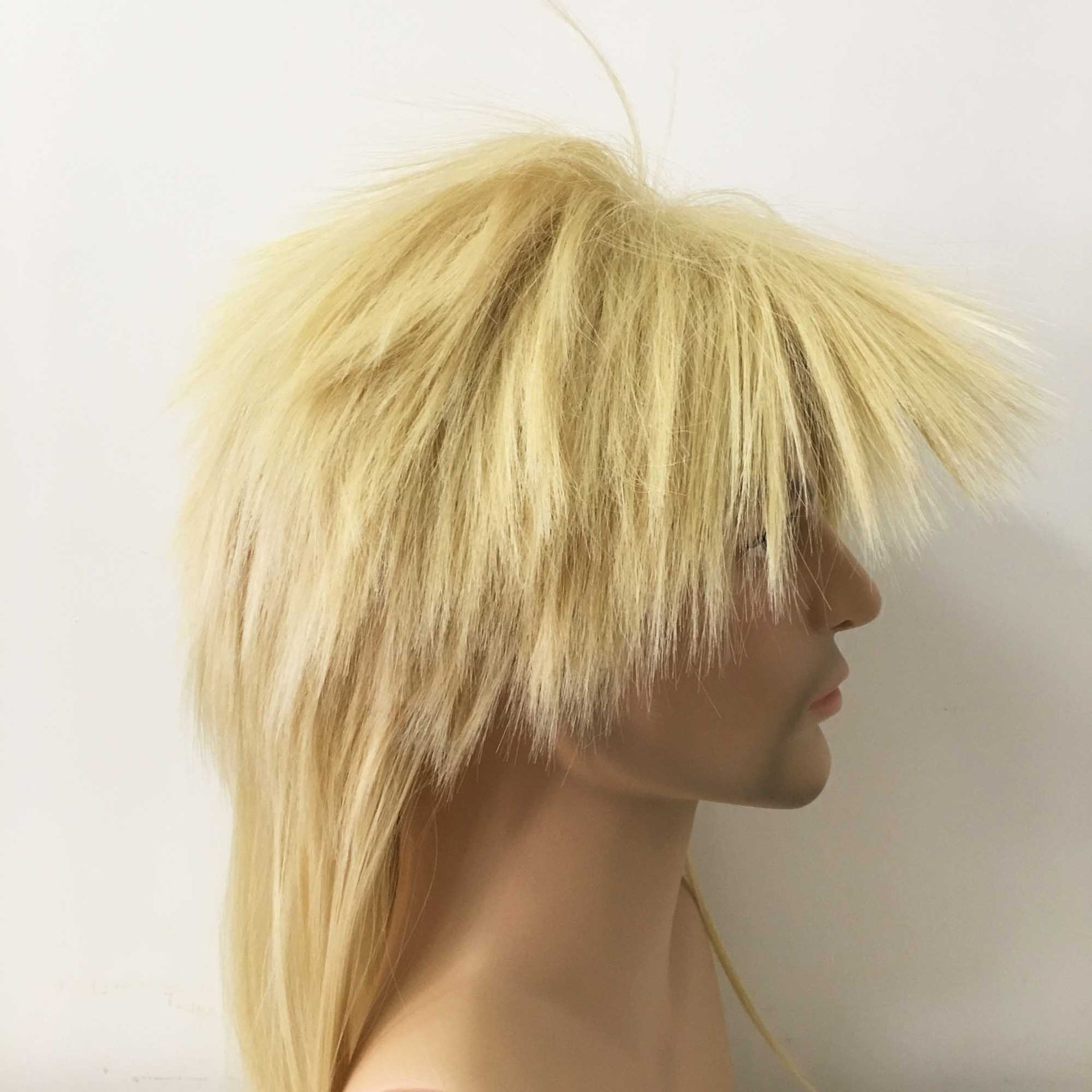 nevermindyrhead Men Blonde Long Straight Bouncy Mullet Punk Wig