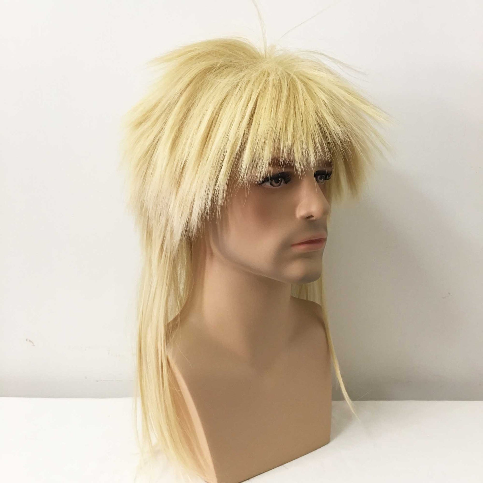 nevermindyrhead Men Blonde Long Straight Bouncy Mullet Punk Wig