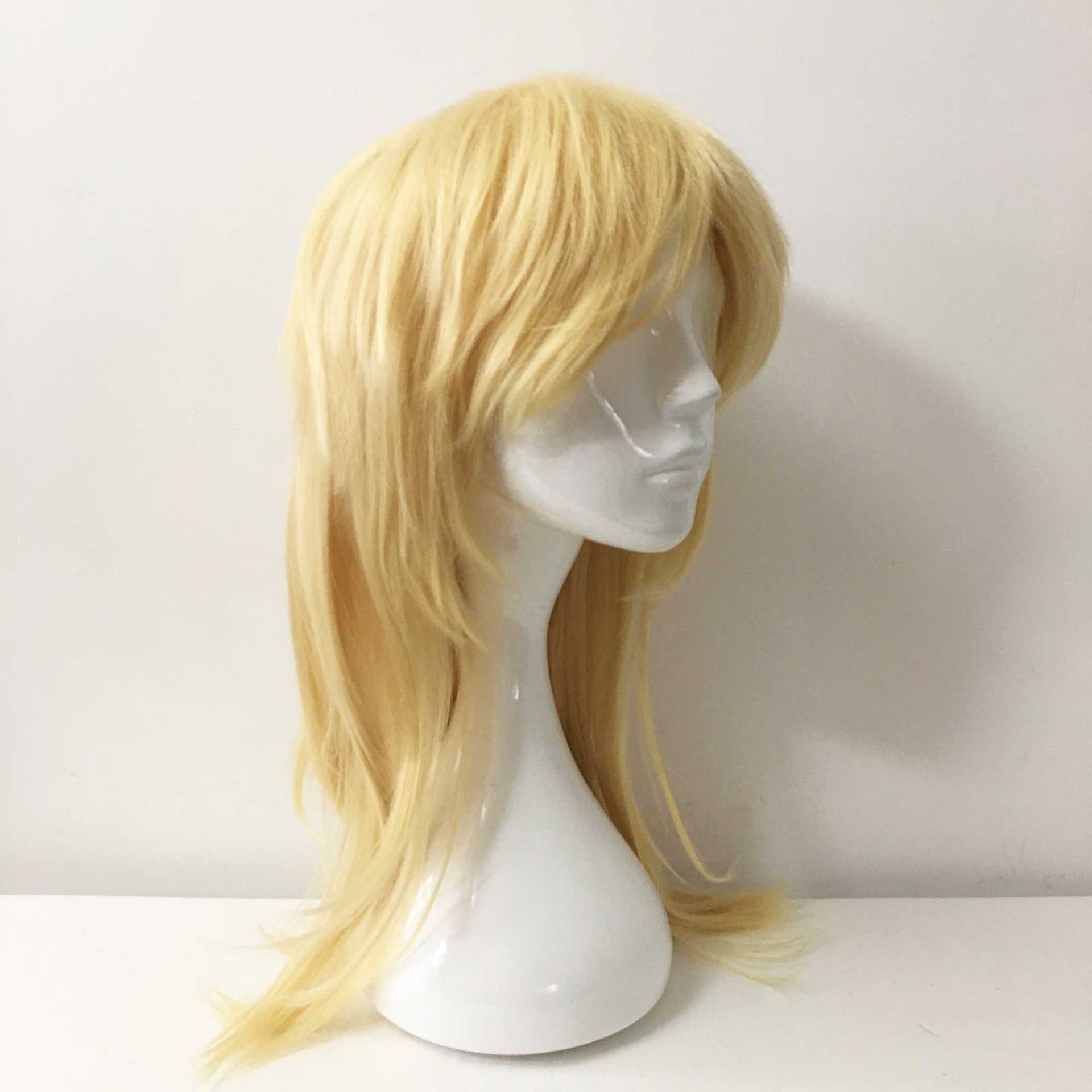 nevermindyrhead Men Blonde Long Straight Layered Fringe Bangs Mullet Cosplay Wig