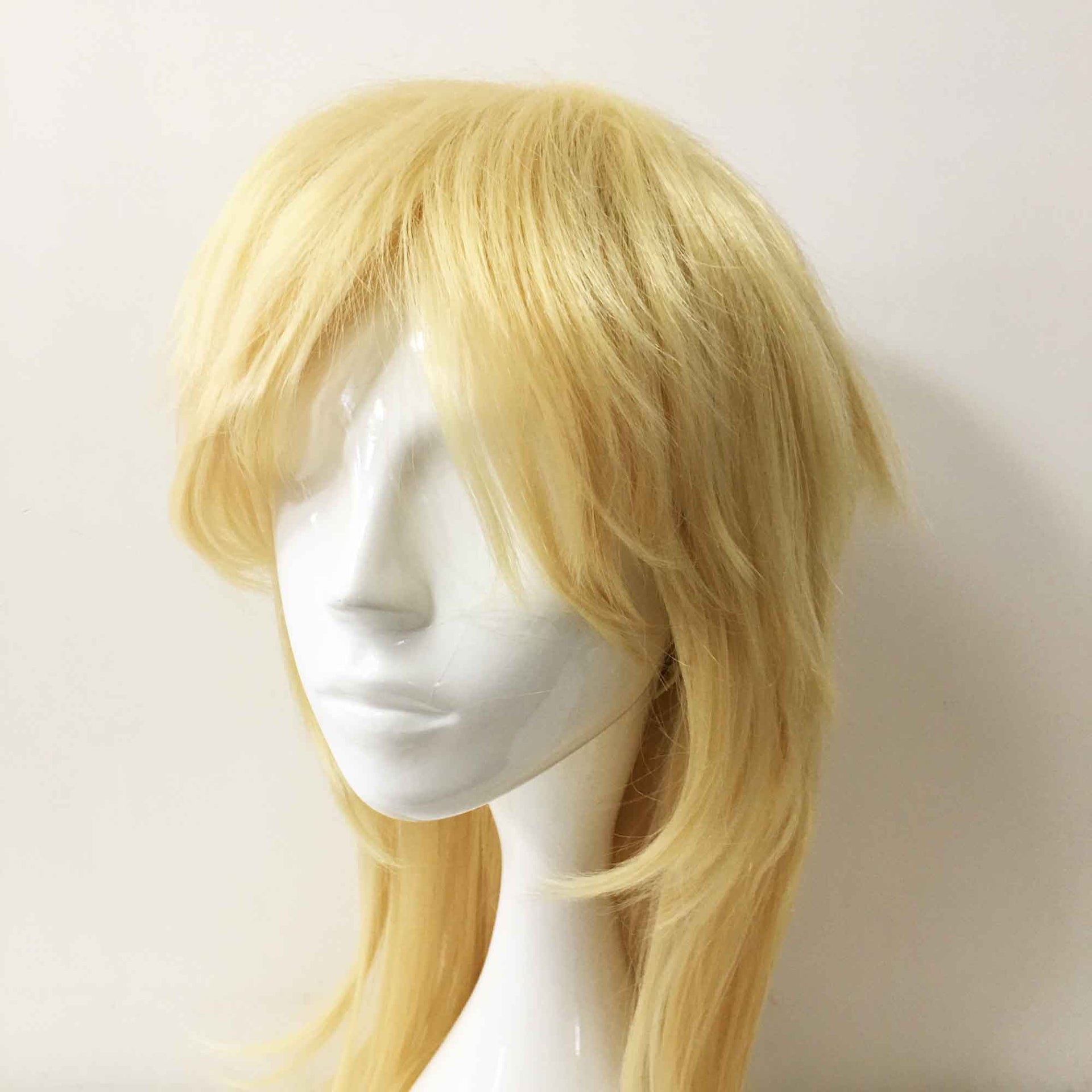 nevermindyrhead Men Blonde Long Straight Layered Fringe Bangs Mullet Cosplay Wig