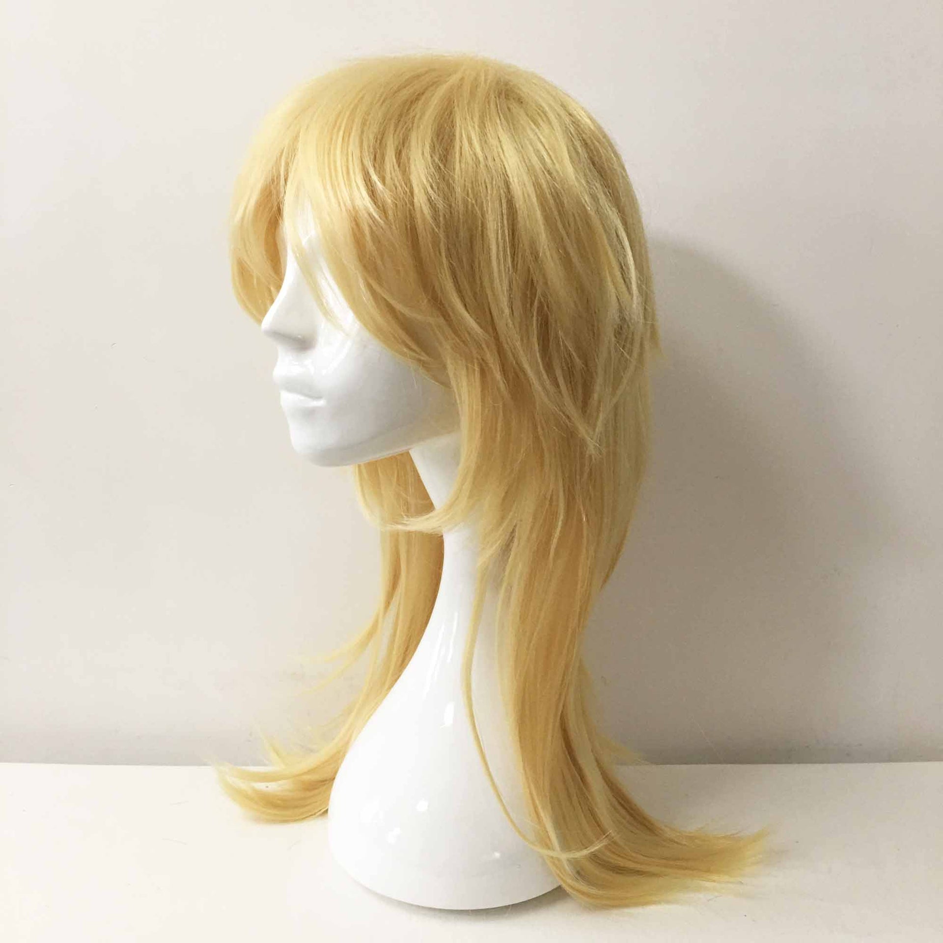 nevermindyrhead Men Blonde Long Straight Layered Fringe Bangs Mullet Cosplay Wig