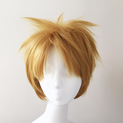 Männer Blonde Kurze Gerade Fransen Pony Cosplay Perücke