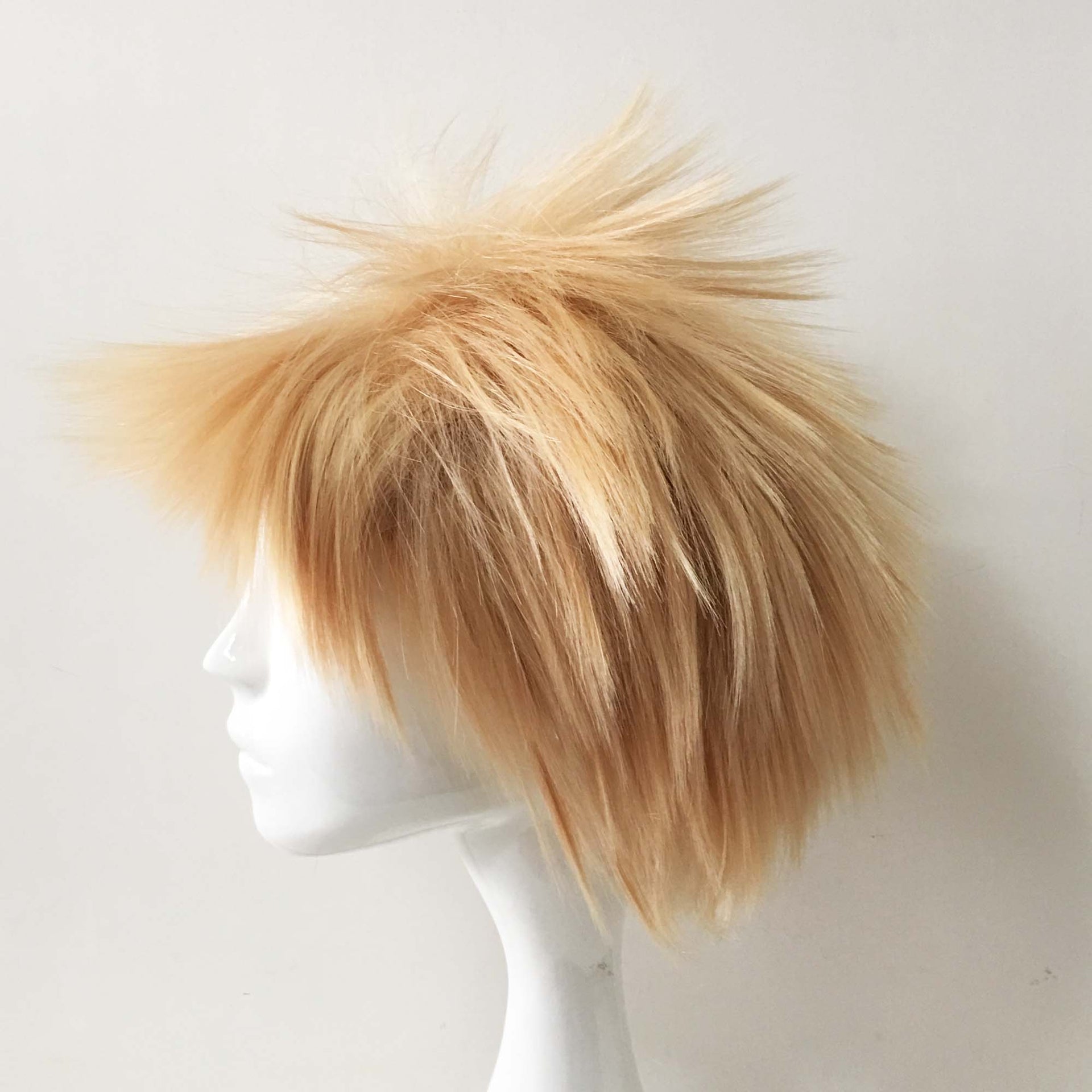 nevermindyrhead Men Bouncy Blonde Beige Short Fluffy Cosplay Anime Wig