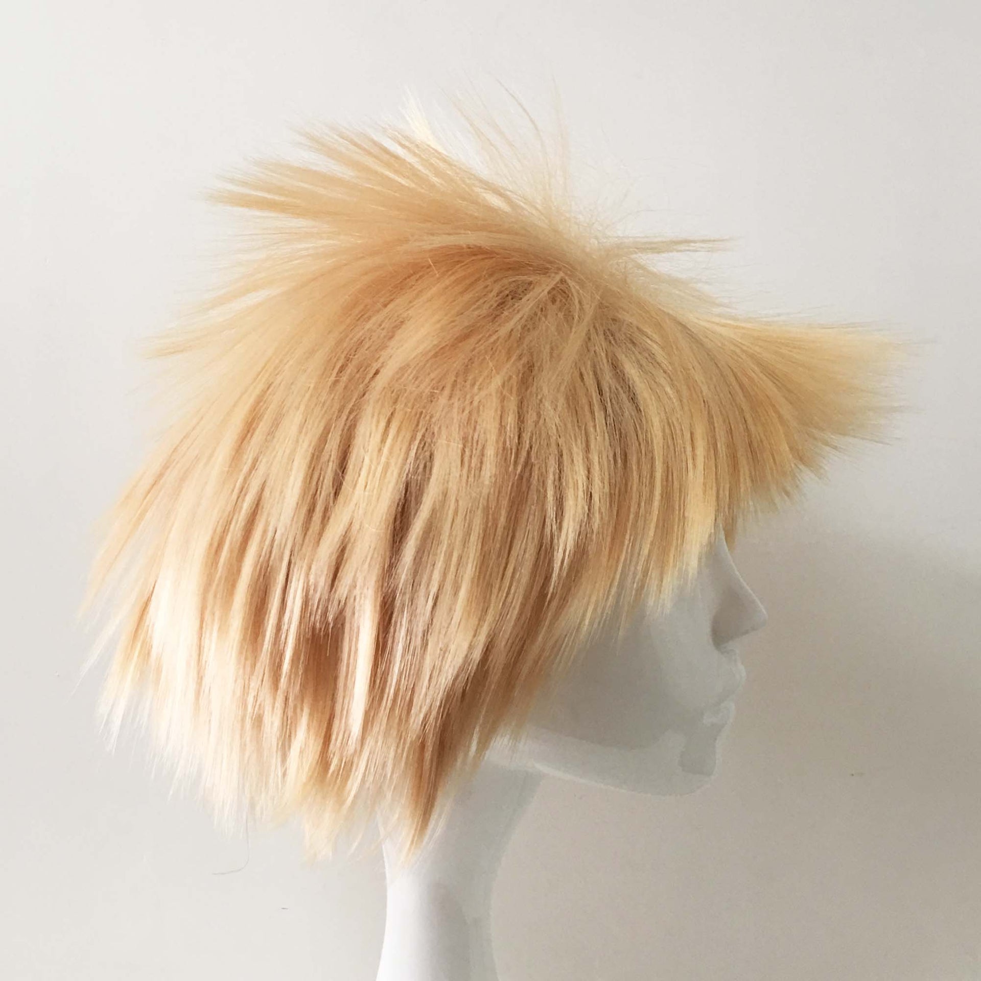 nevermindyrhead Men Bouncy Blonde Beige Short Fluffy Cosplay Anime Wig