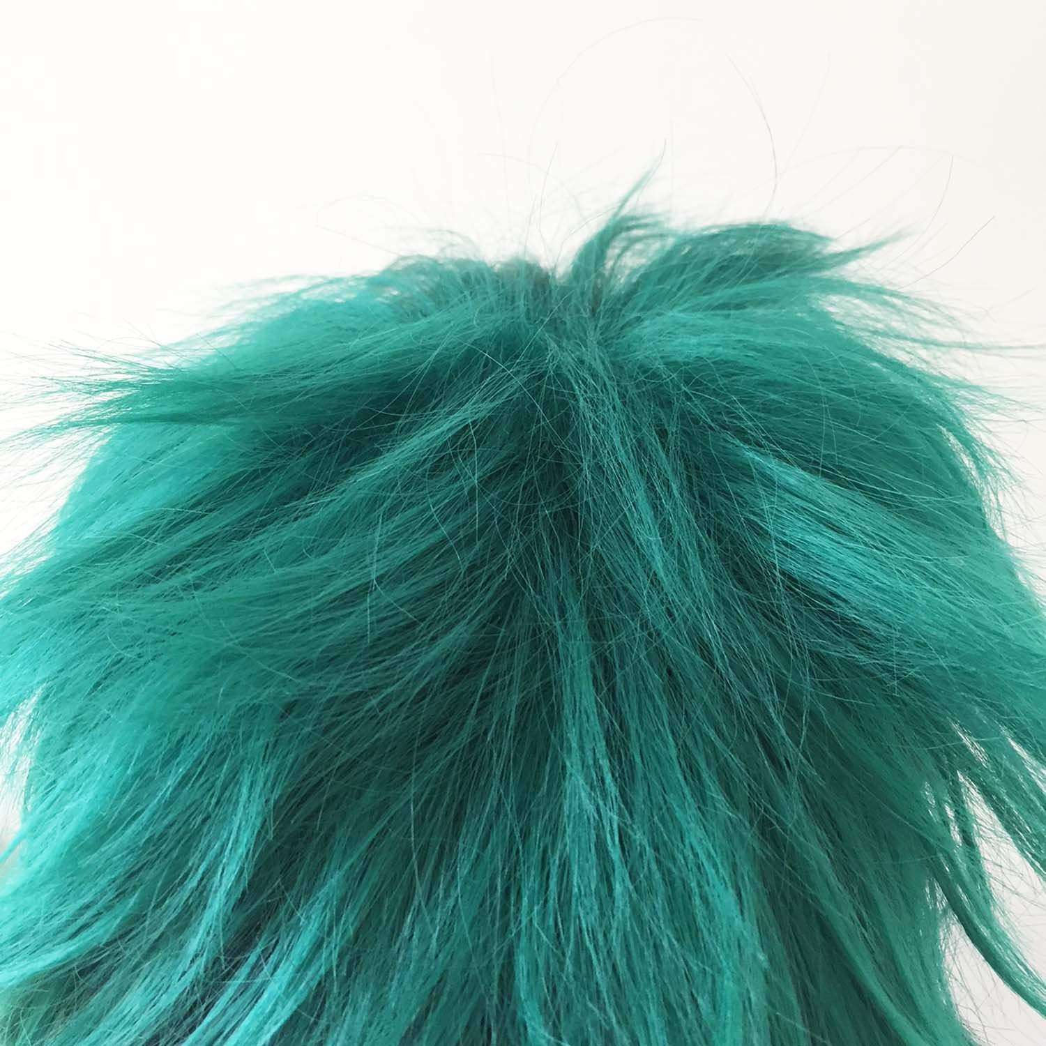 nevermindyrhead Men Bouncy Ombre Green Black Cosplay Short Hair Wig