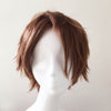 Men Brown Short Straight Fringe Bangs Layered Cosplay Wig