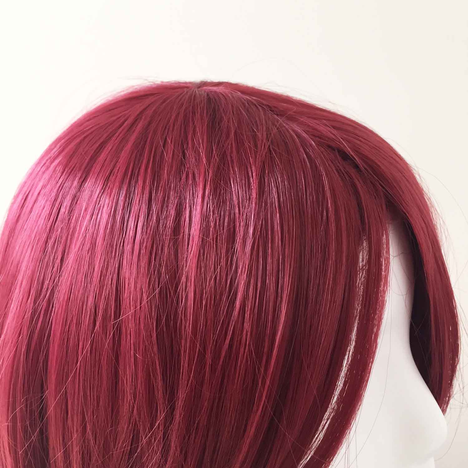 nevermindyrhead Men Dark Red Short Straight Long Bangs Side Part Cosplay Wig