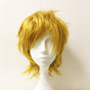 Men Golden Yellow Short Straight Fringe Bangs Layered Cosplay wig
