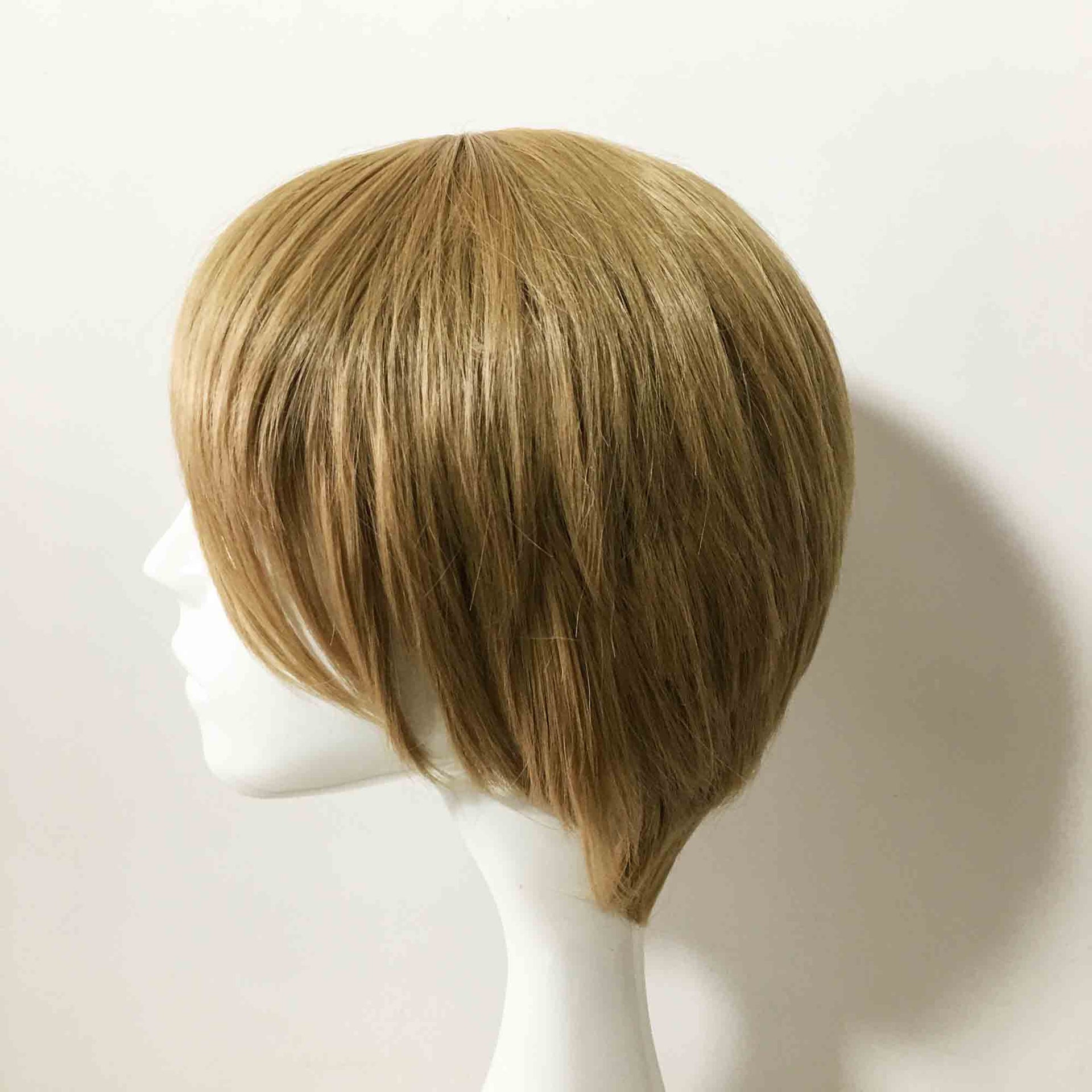 nevermindyrhead Men Light Brown Short Straight Hair Very Long Bangs Cosplay Wig