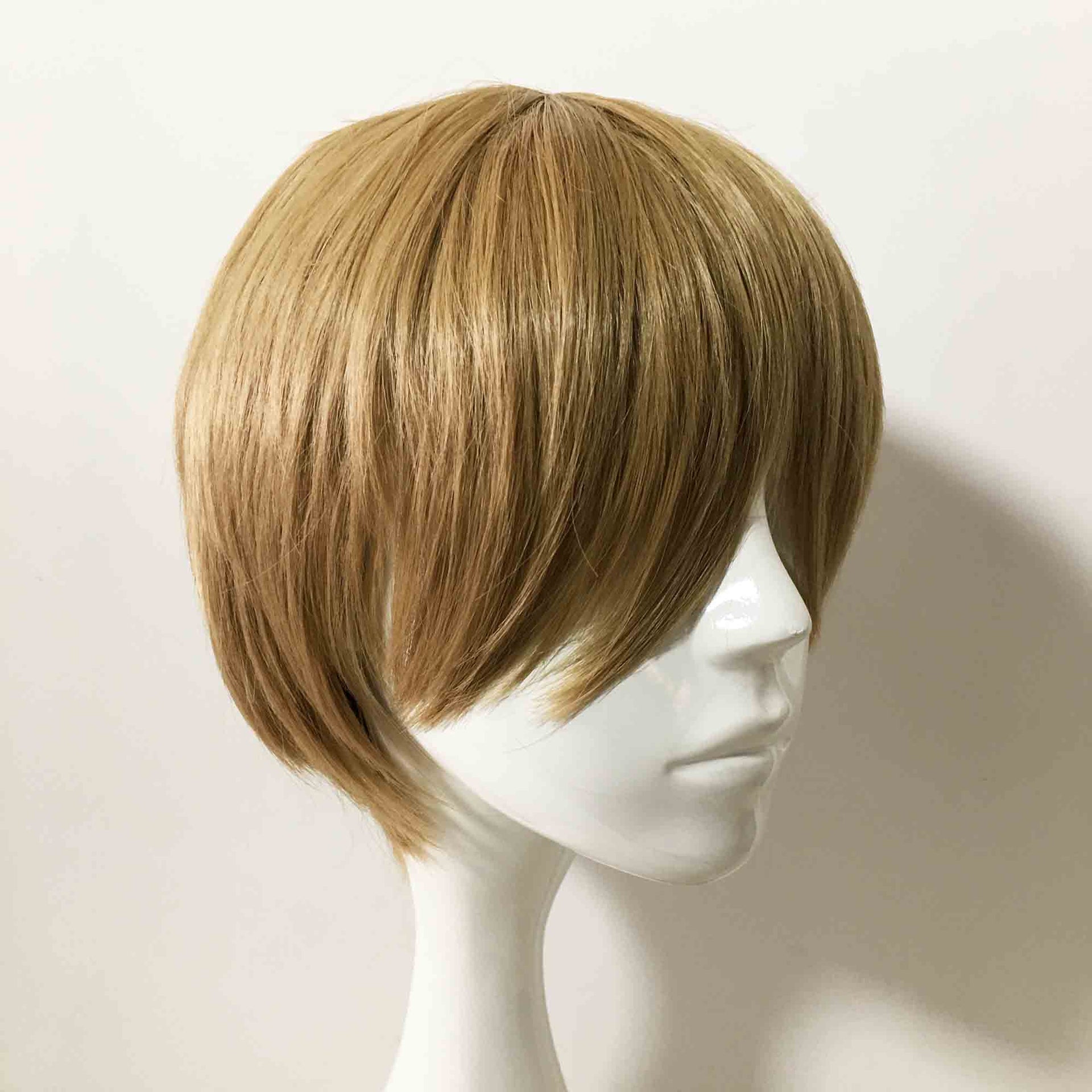 nevermindyrhead Men Light Brown Short Straight Hair Very Long Bangs Cosplay Wig