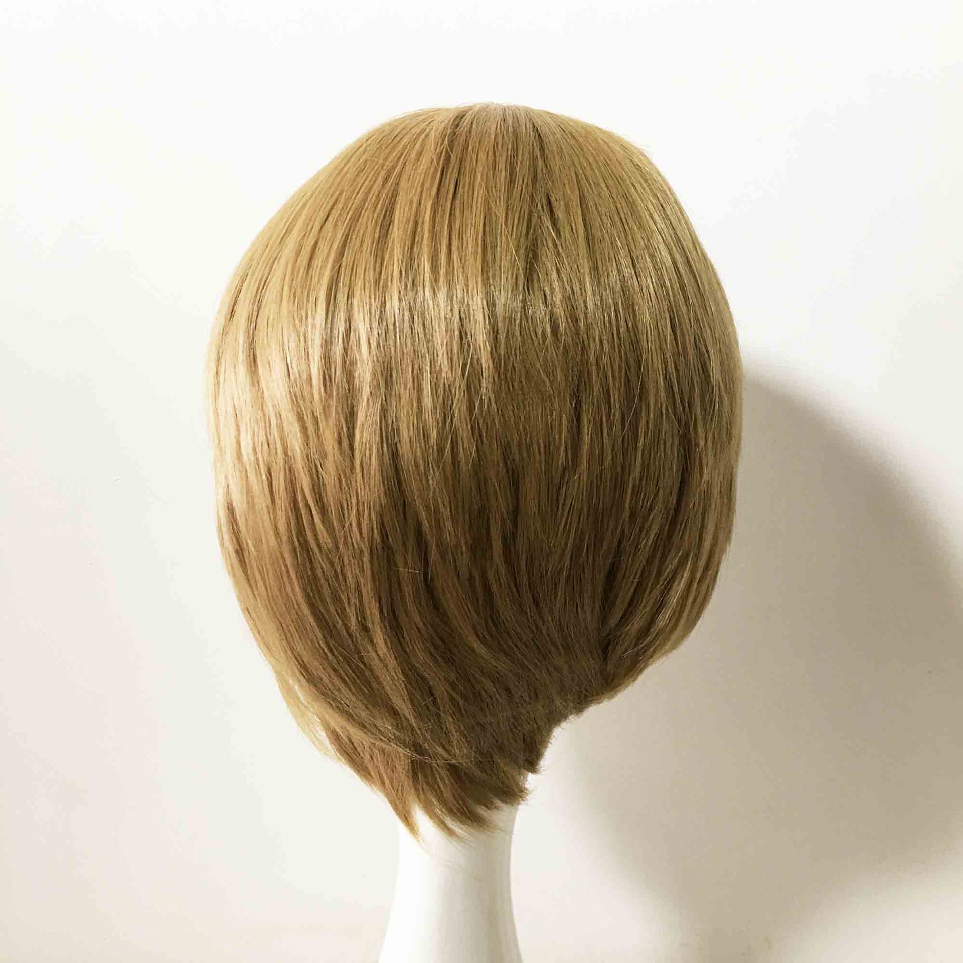 nevermindyrhead Men Light Brown Short Straight Hair Very Long Bangs Cosplay Wig