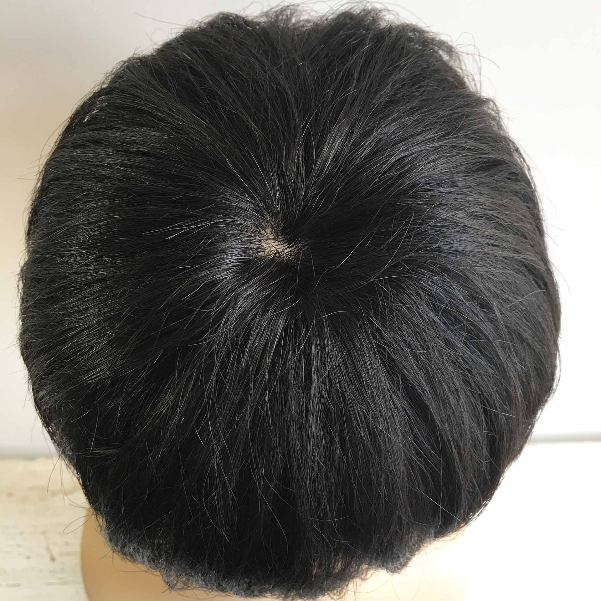 nevermindyrhead Men Natural Black Real Human Hair Short Straight Fringe Bangs Clip In Topper Toupee