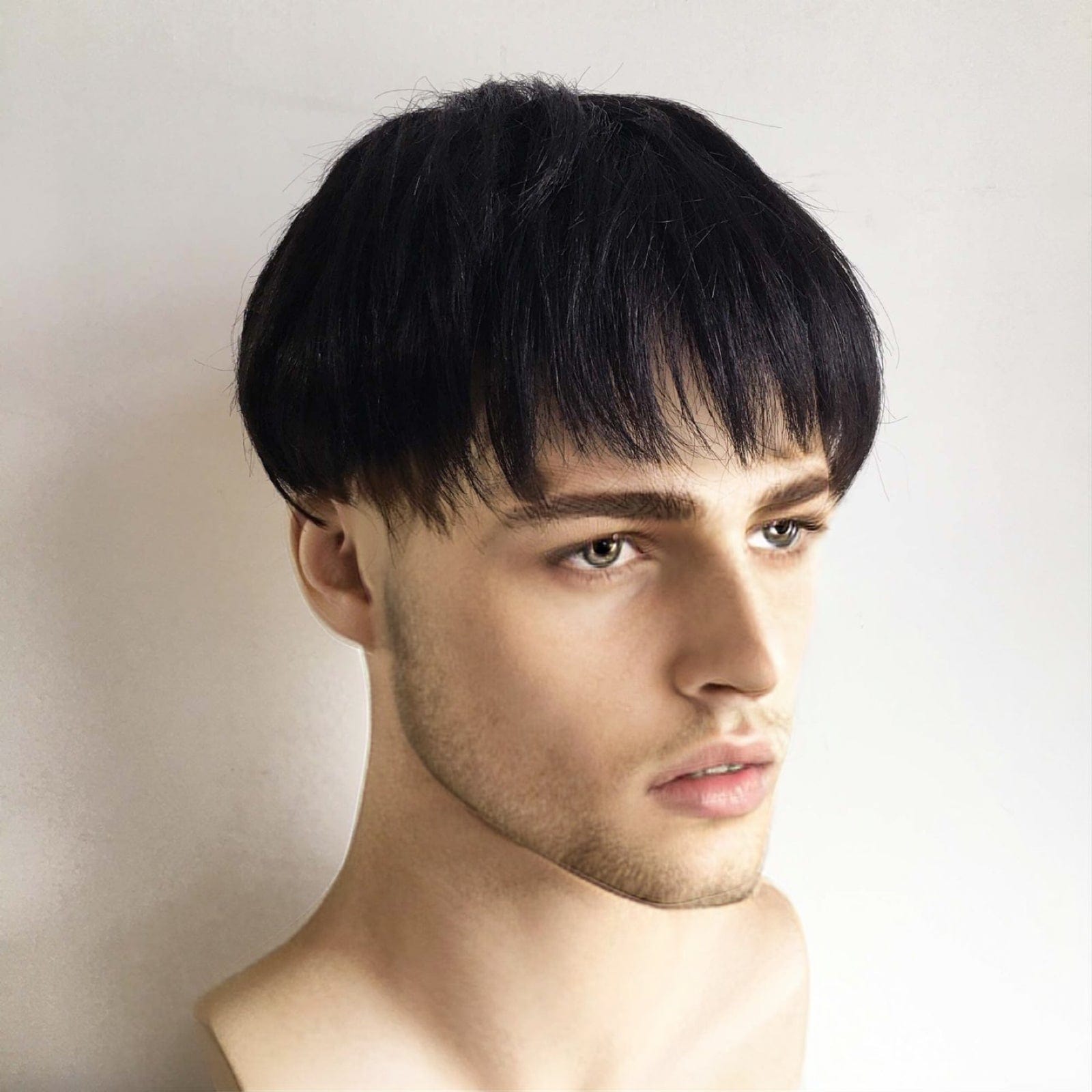 nevermindyrhead Men Natural Black Real Human Hair Short Straight Fringe Bangs Clip In Topper Toupee