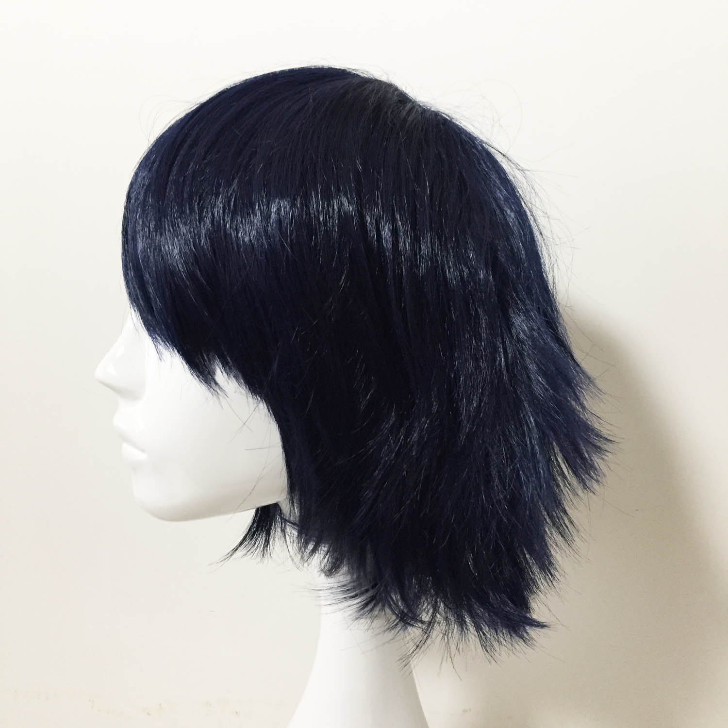 nevermindyrhead Men Navy Short Straight Fringe Bangs Flick Out Cosplay Wig