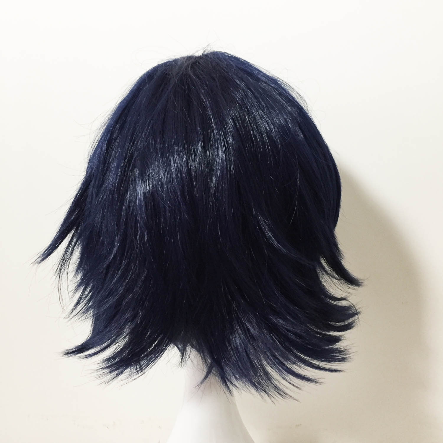 nevermindyrhead Men Navy Short Straight Fringe Bangs Flick Out Cosplay Wig