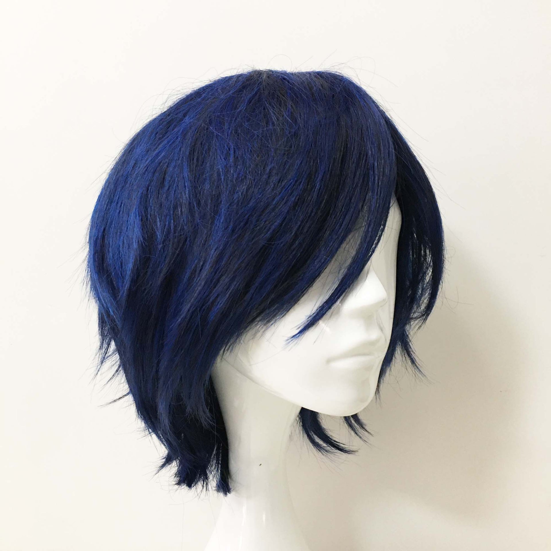 nevermindyrhead Men Navy Short Straight Side Swept Bangs Cosplay Wig