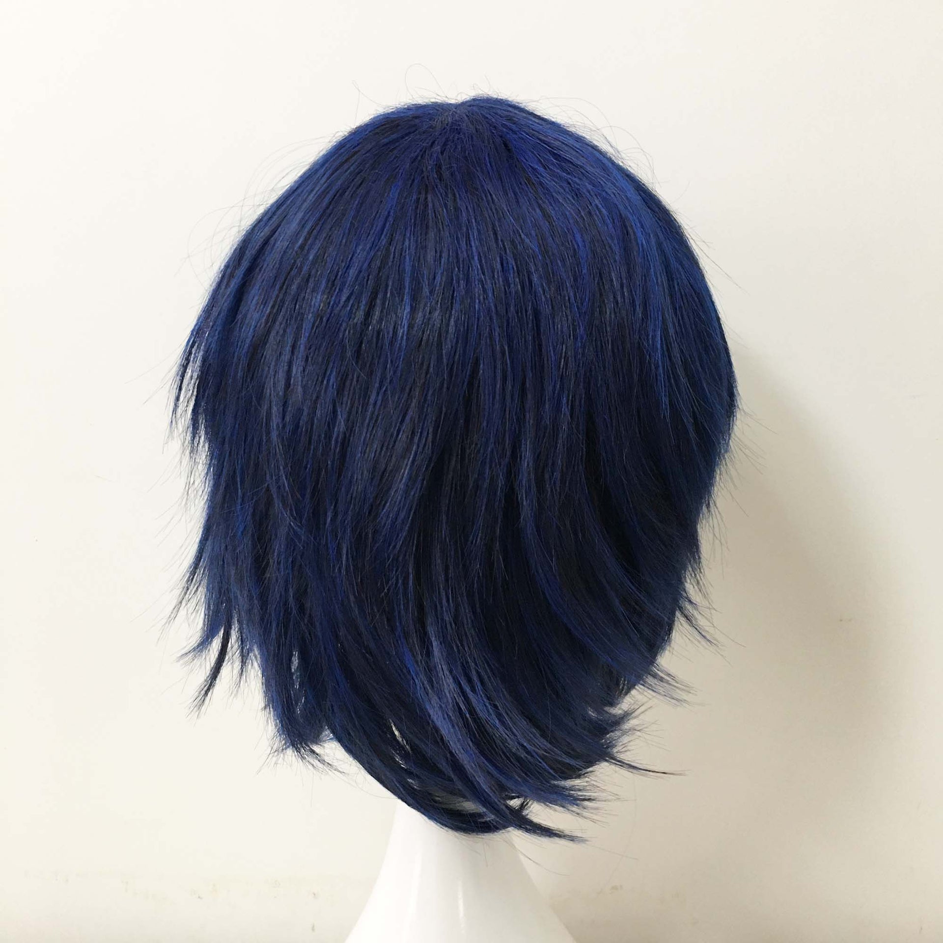 nevermindyrhead Men Navy Short Straight Side Swept Bangs Cosplay Wig