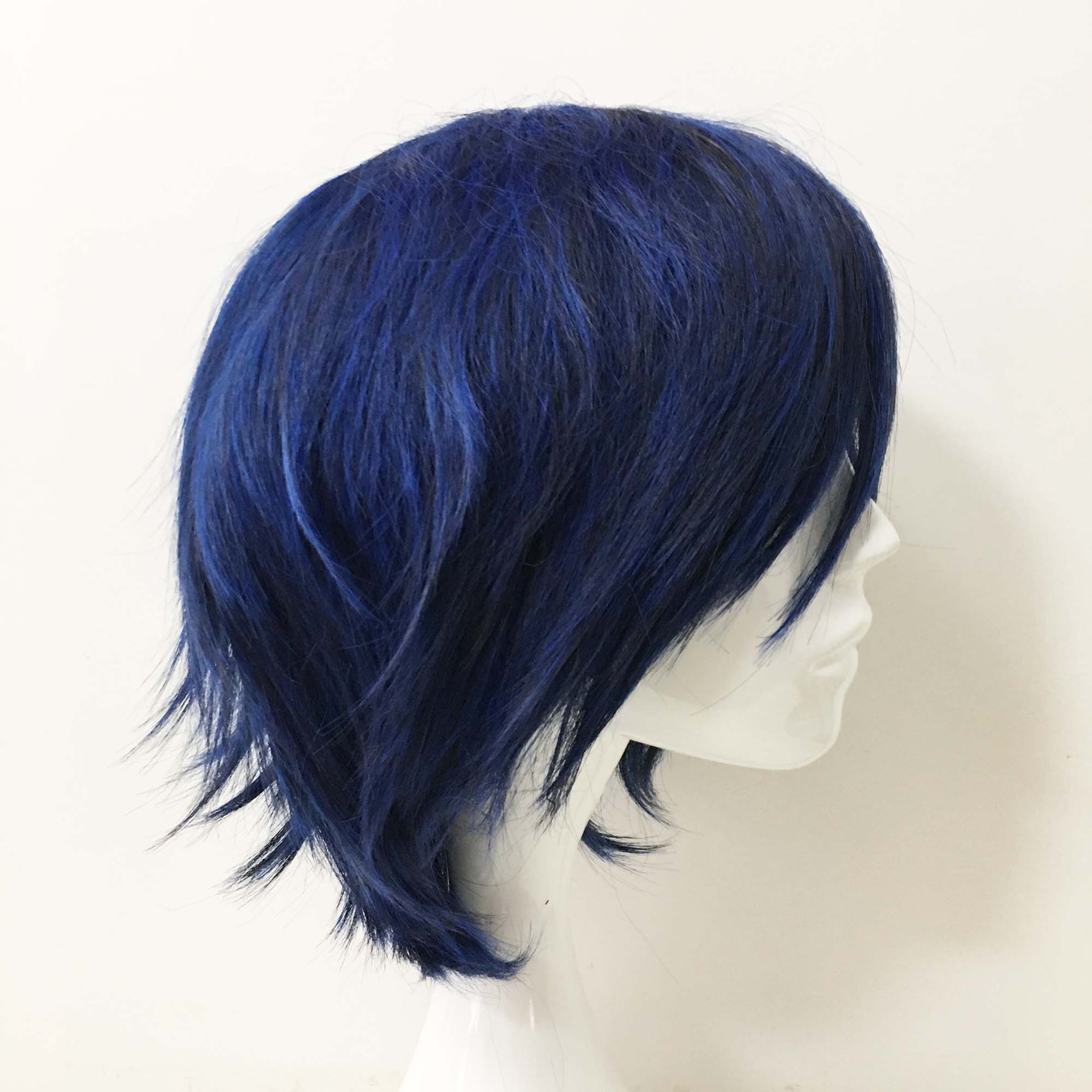 nevermindyrhead Men Navy Short Straight Side Swept Bangs Cosplay Wig