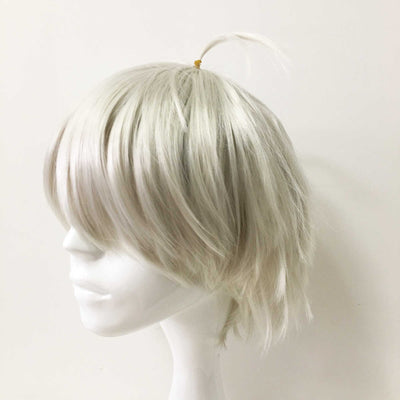 Men Silver White Short Straight Long Bangs CosplayWig