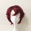 Men Unisex Dark Red Short Straight Fringe Bangs Cosplay Wig