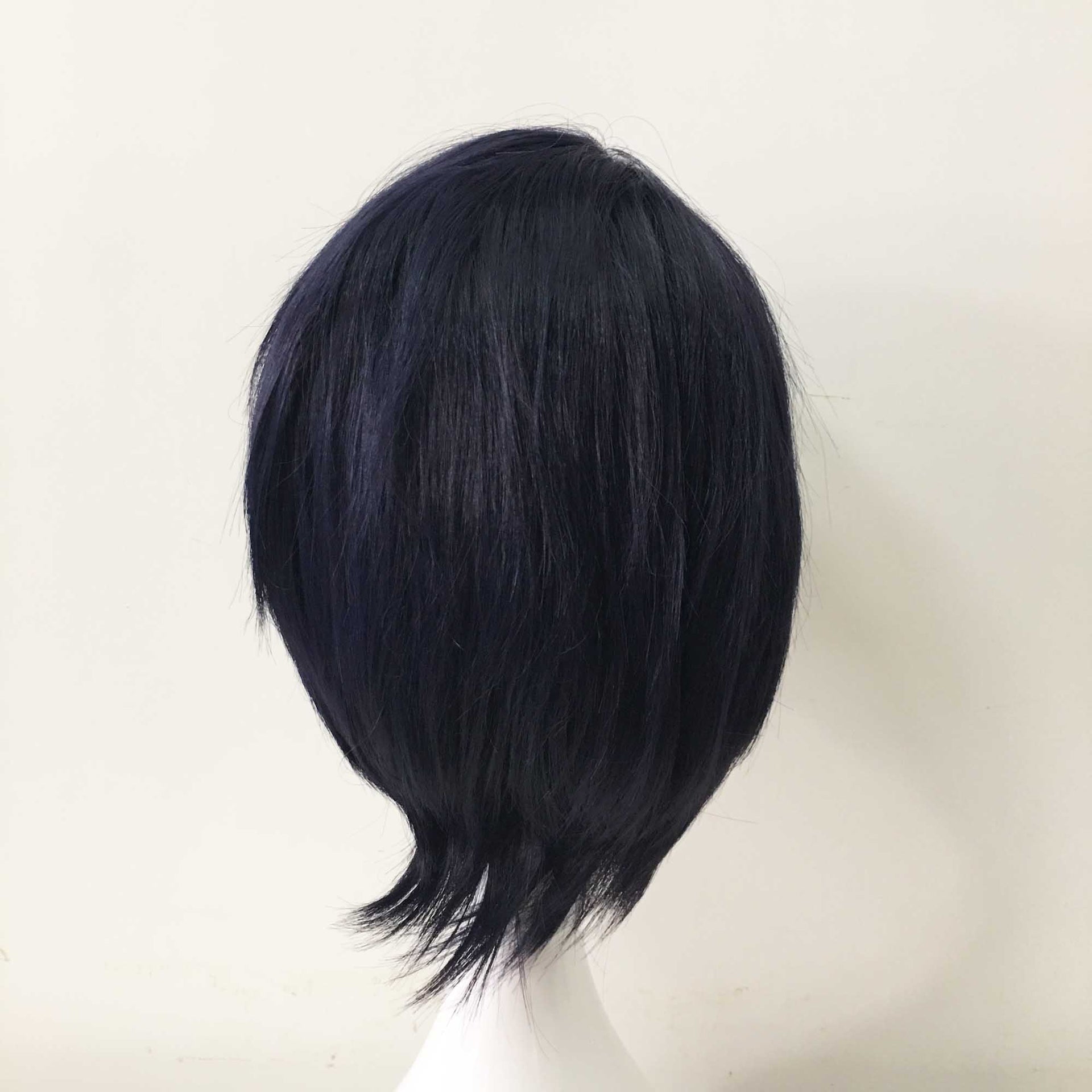 nevermindyrhead Men Unisex Navy Short Straight Side Swept Bangs Cosplay Wig