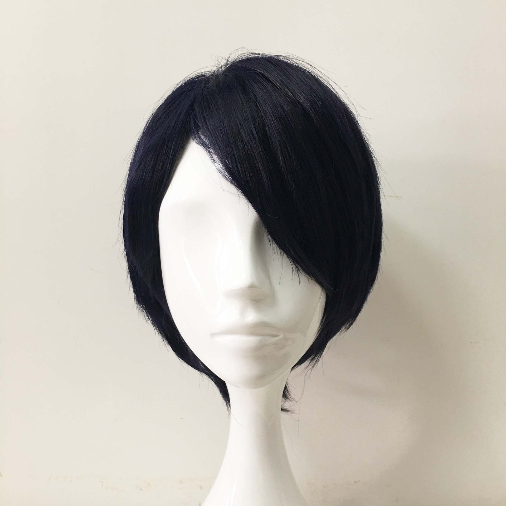 nevermindyrhead Men Unisex Navy Short Straight Side Swept Bangs Cosplay Wig