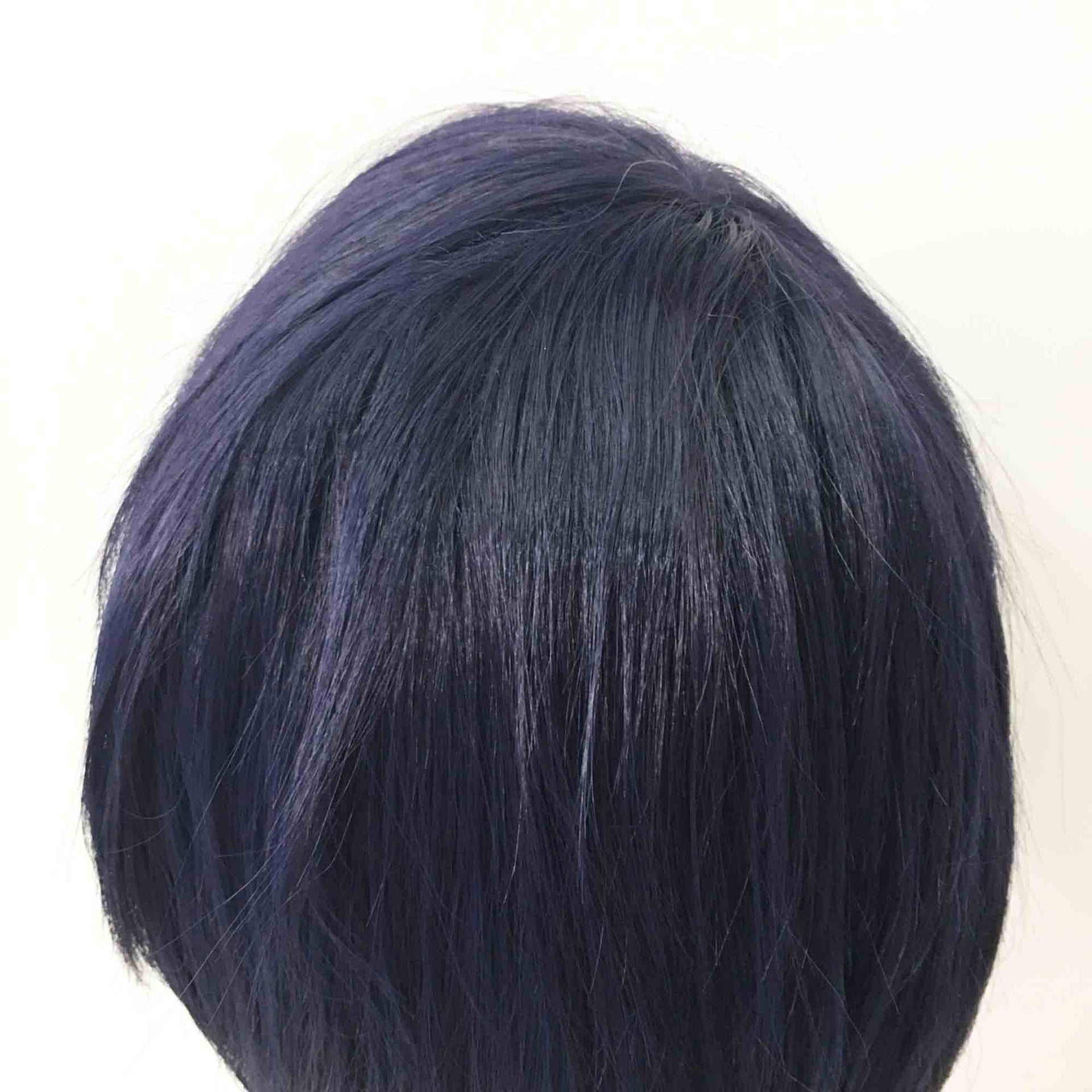 nevermindyrhead Men Unisex Navy Short Straight Side Swept Bangs Cosplay Wig