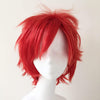 Men Unisex Red Short Straight Long Fringe Bangs Cosplay Wig