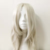 Men White Long Straight Long Bangs Middle Part Cosplay Wig