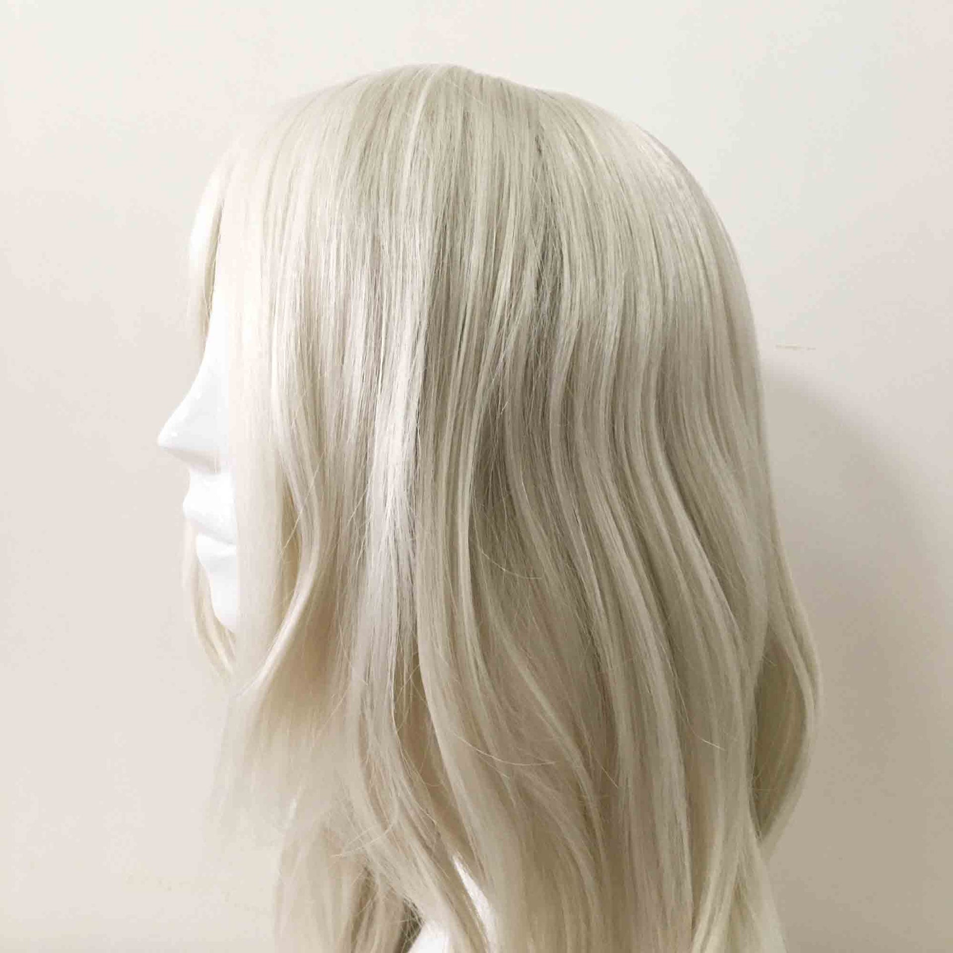 nevermindyrhead Men White Long Straight Long Bangs Middle Part Cosplay Wig