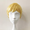 Men Yellow Short Straight Fringe Bangs Thin Cosplay Wig
