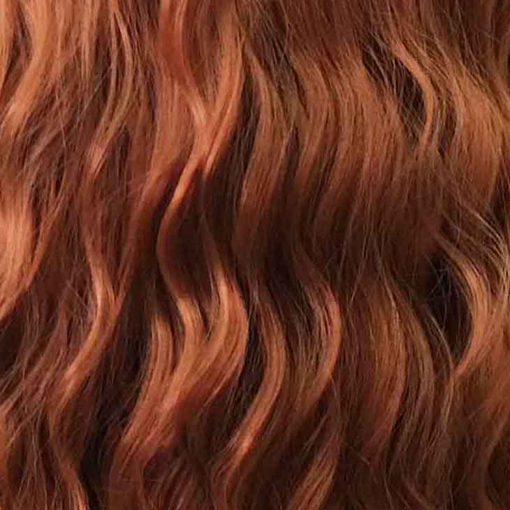 nevermindyrhead Women Auburn Ginger Red or Jet Black Lace Front Medium Length Curly Free Part Wig Auburn Ginger Red