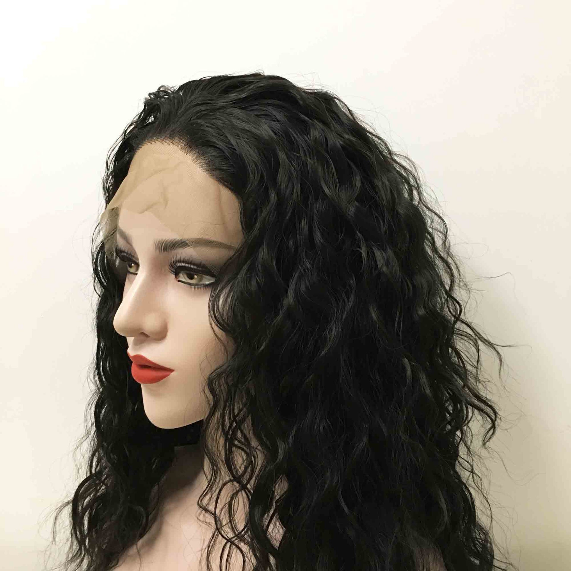 nevermindyrhead Women Black lace Front Free Part Curly Fluffy Layers Thick Volume Wig
